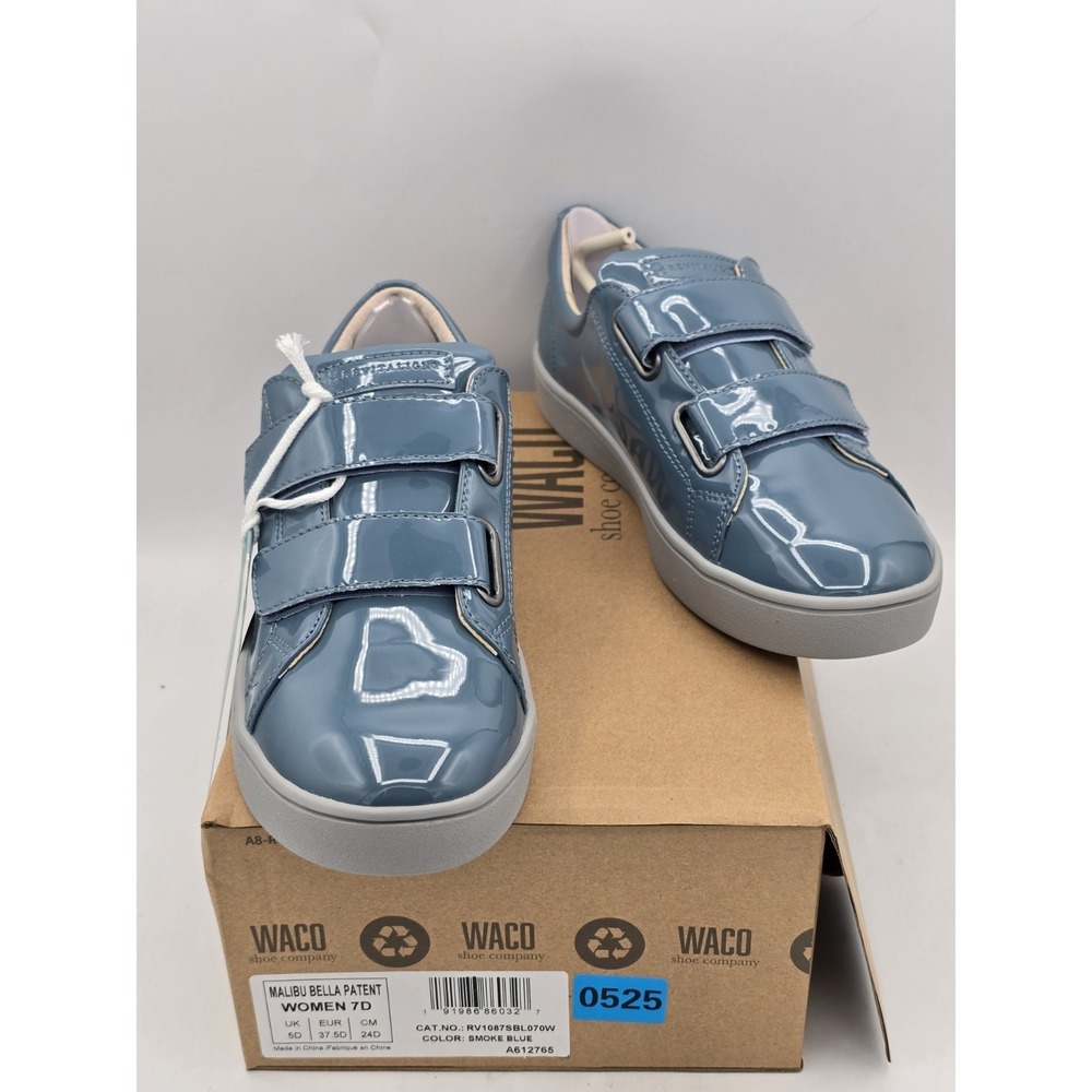 NEW Revitalign Orthotic Smoke Blue Solid Sneakers Malibu Bella Patent Sz 7 D